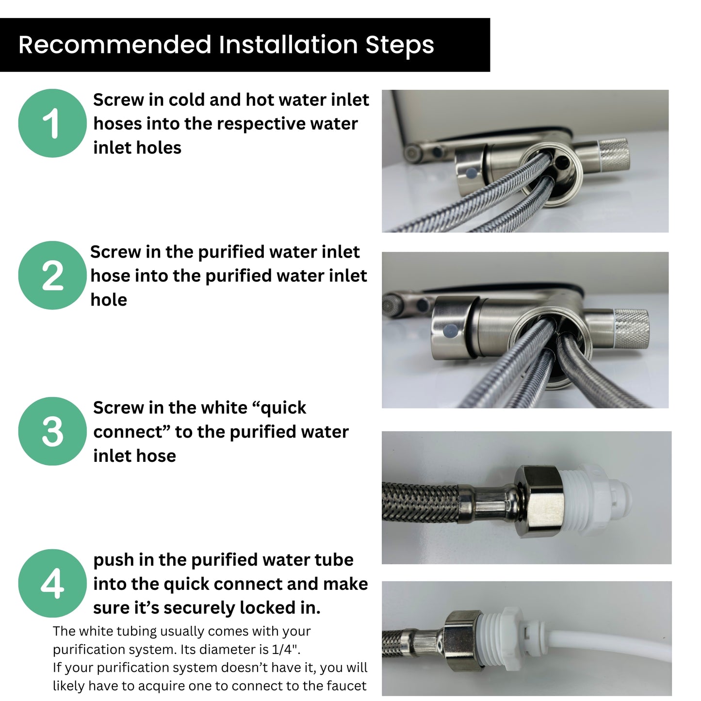 Reverse Osmosis Compatible 3-in-1 Kitchen Faucet Brushed Nickel