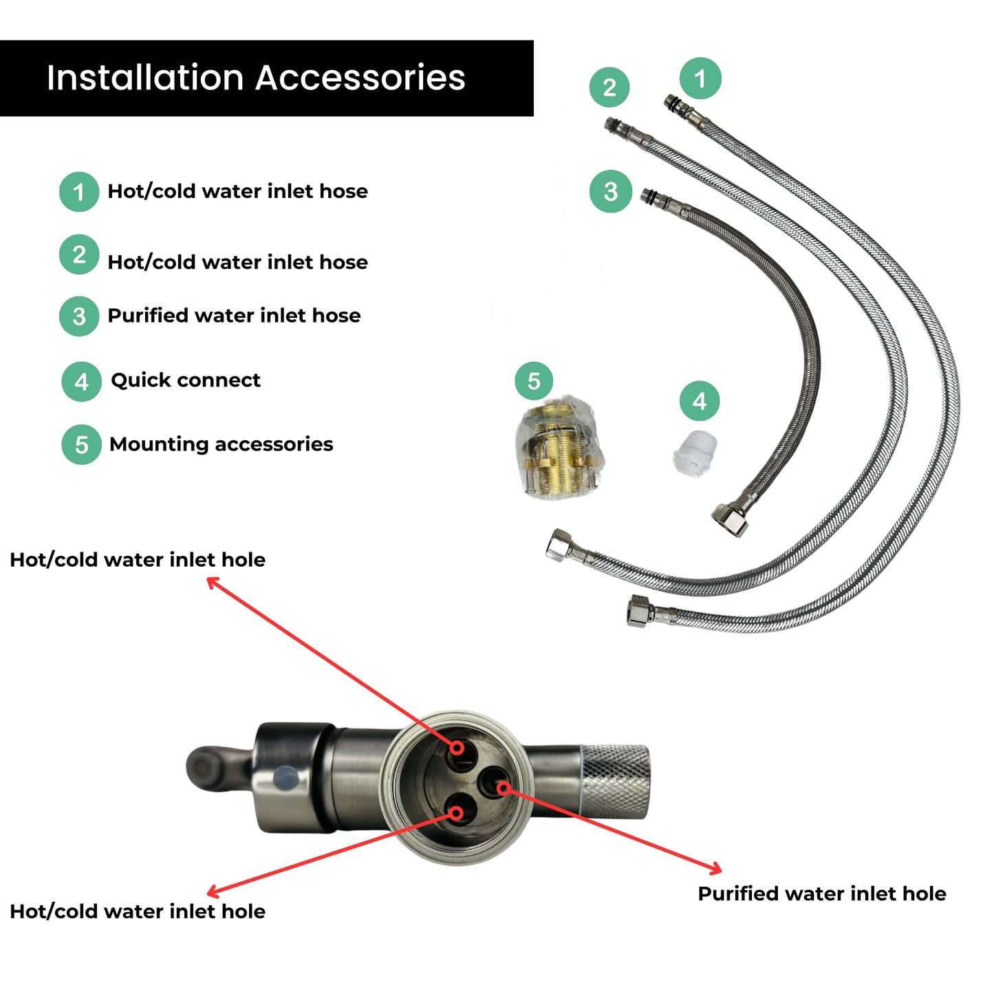 Reverse Osmosis Compatible 3-in-1 Kitchen Faucet Brushed Nickel