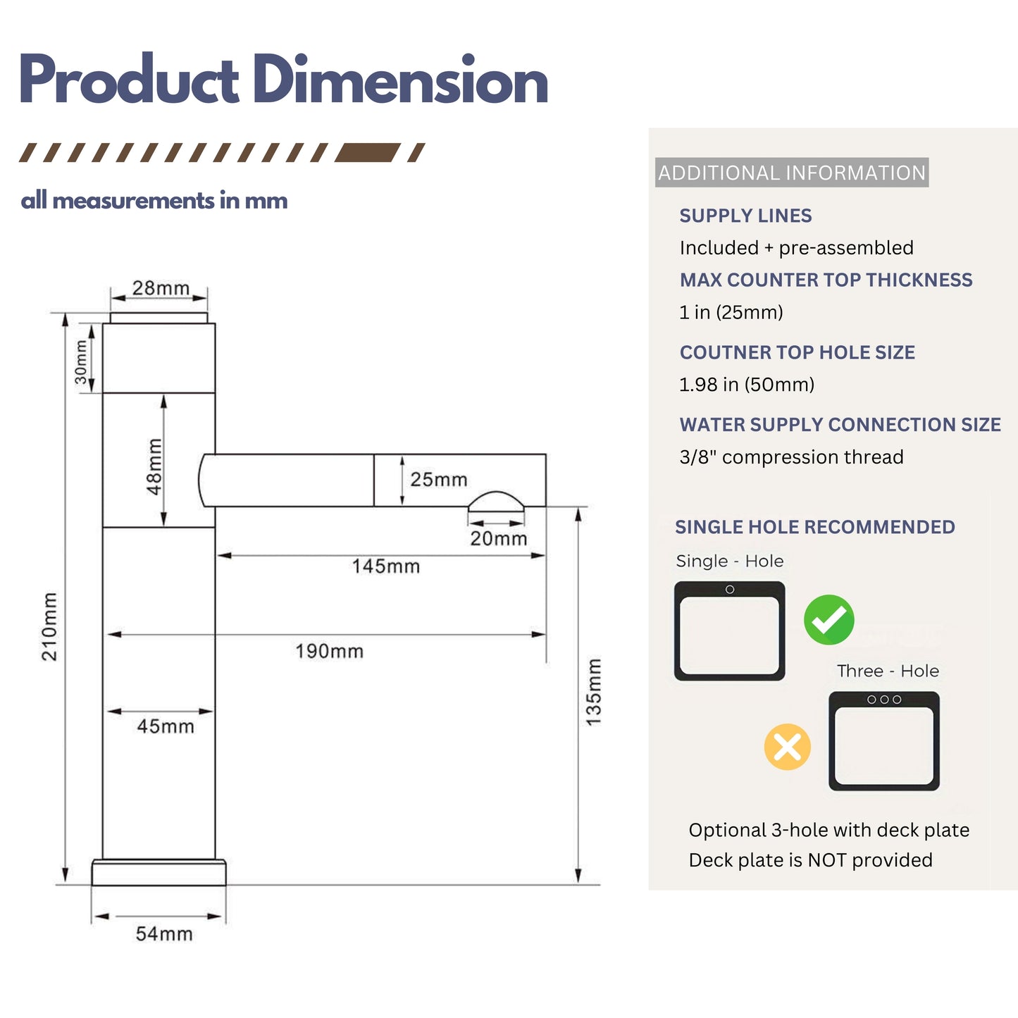 Matte Black Luxury Push Button Bathroom Faucet