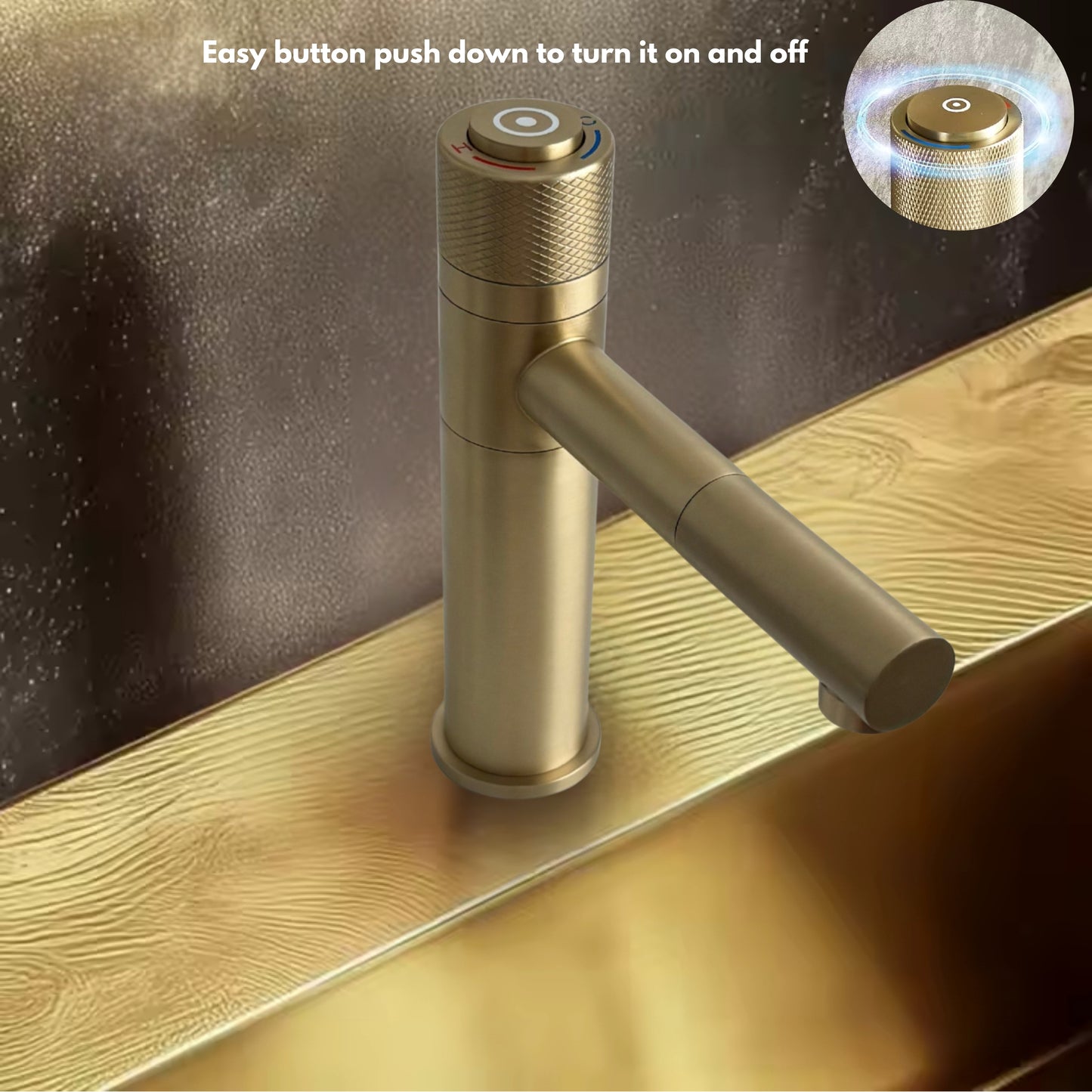Luxury Push Button Bathroom Faucet
