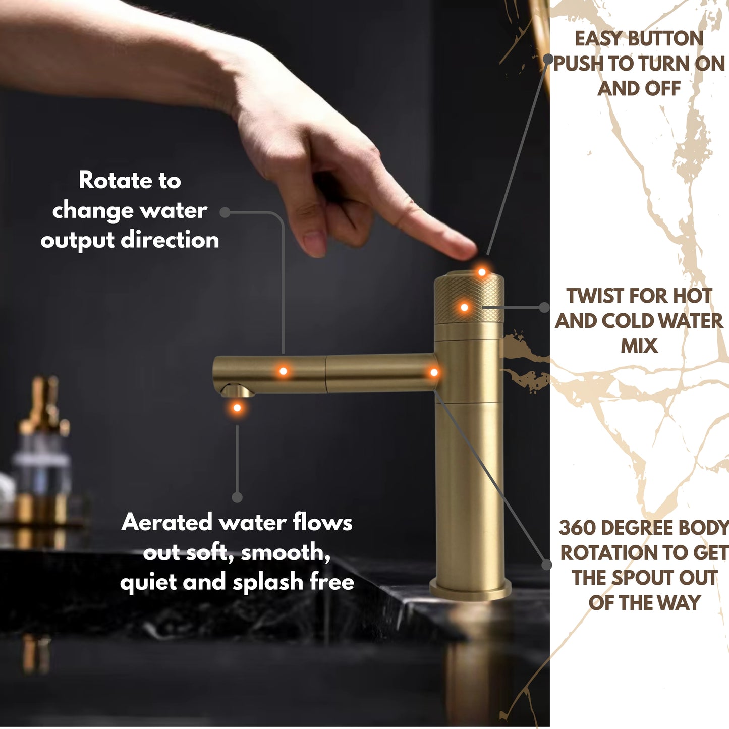Luxury Push Button Bathroom Faucet