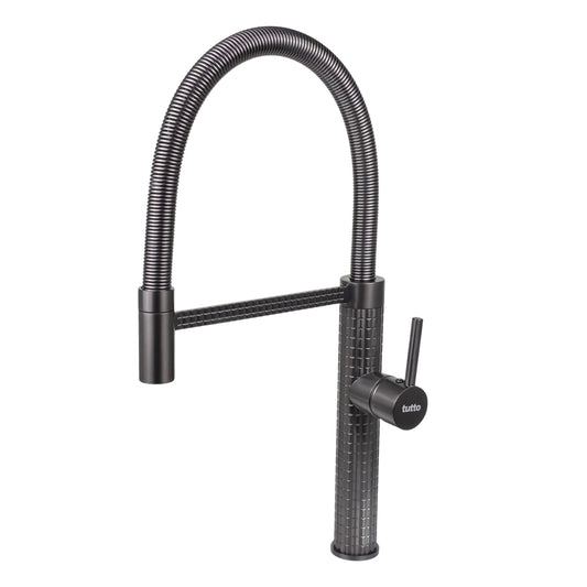 Italian-Inspired Design Pull-Out Kitchen Faucet Gunmetal Gray