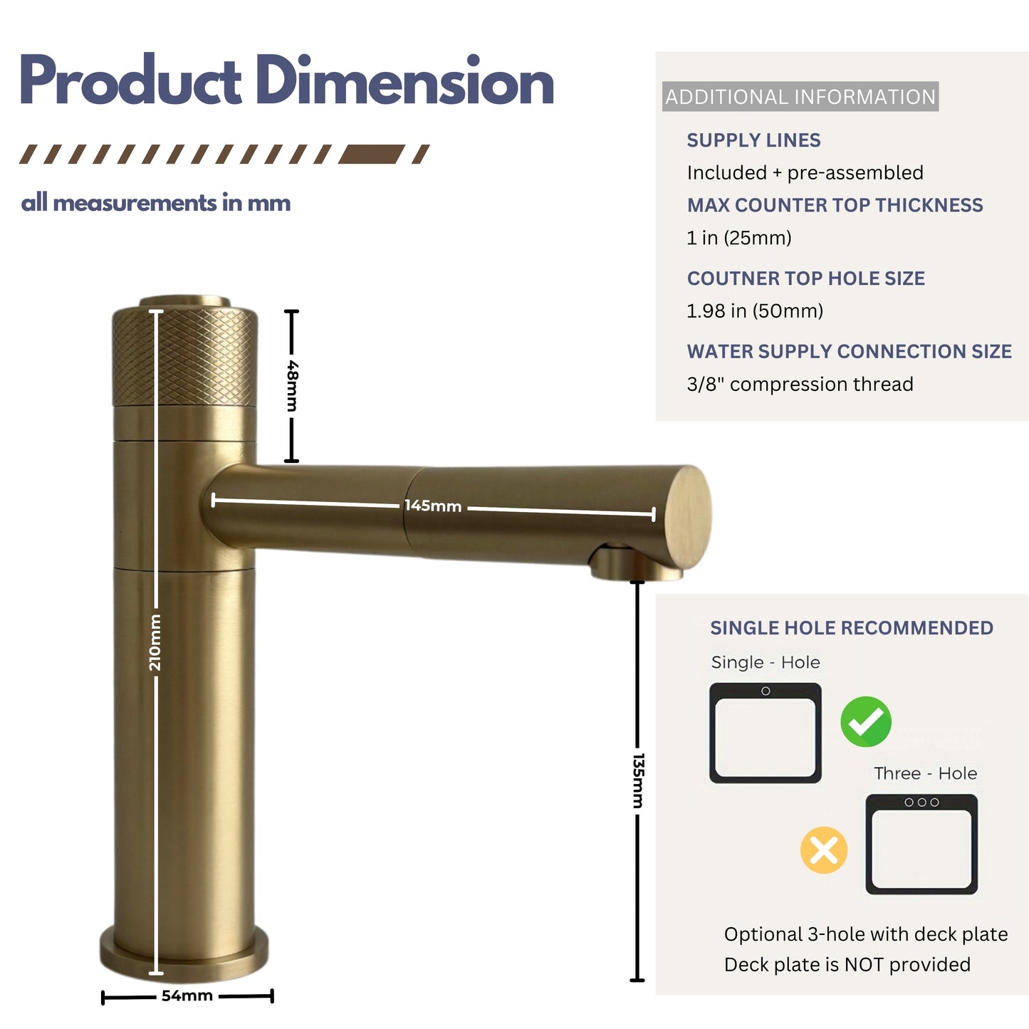 Luxury Push Button Bathroom Faucet
