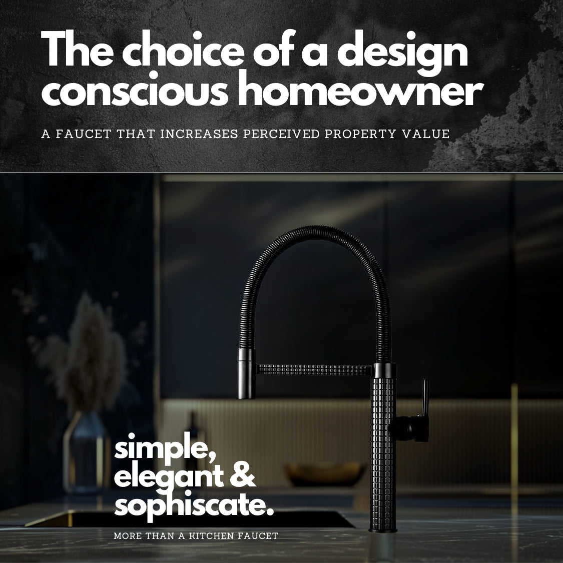Italian-Inspired Design Pull-Out Kitchen Faucet Matte Black